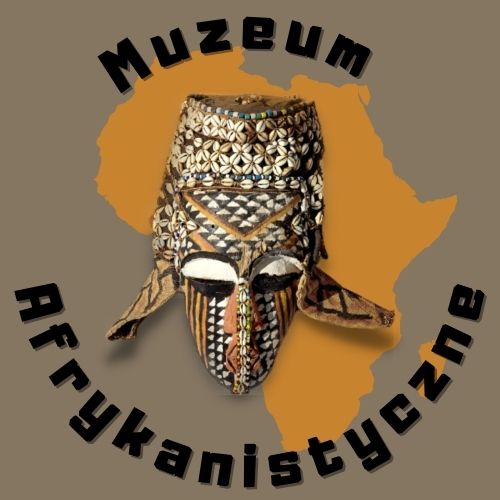 muzeum afrykanistyczne afrykańska maska na tle kontynentu afrykańskiego